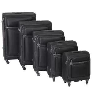 Linea Rome Retro Style Premium Luggage 4 Wheel Spinner Expandable Black Suitcase