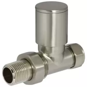 Towelrads Straight Manual Valves Round Brushed Nickel 1/2" - 344999