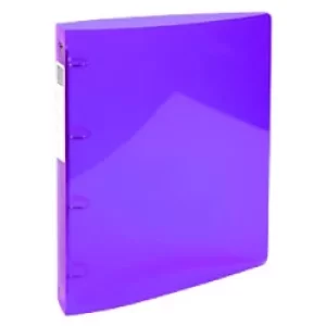 Exacompta Ring Binder Iderama 51776E Polypropylene A4 4 ring 15mm Purple Pack of 10