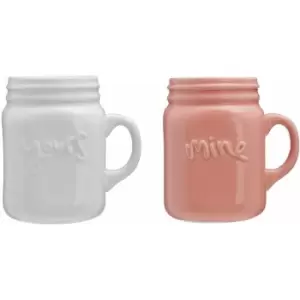 Premier Housewares Pretty Things Mine & Yours Mugs - Set of 2