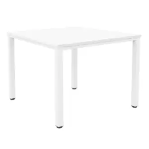 Fraction Infinity Square White Meeting Table With White Legs - 140 X 140