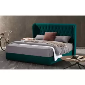 Mariappa Bed Double Plush Velvet Green