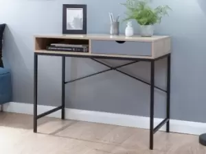 GFW Telford Light Oak and Grey 1 Drawer Computer Desk