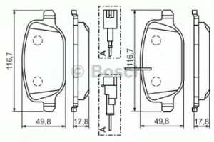 Bosch 0986494466 BP1387 Brake Pad Set Disc Brake Rear Axle