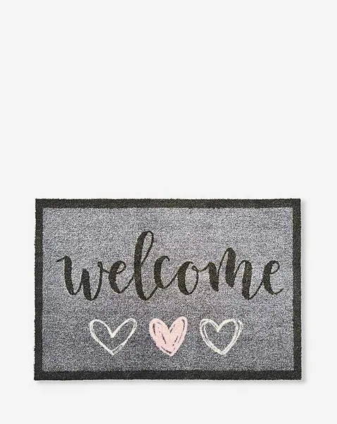 My Mat Welcome Hearts Doormat Grey 50X75 YK14501