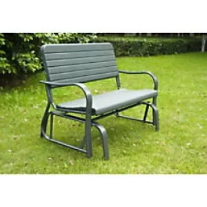 Outsunny Metal 2-Seater Outdoor Garden Rocker Bench Green