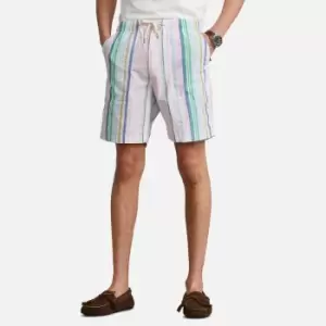 Polo Ralph Lauren Mens Seersucker Relaxed Fit Shorts - Pink/Blue Multi - M