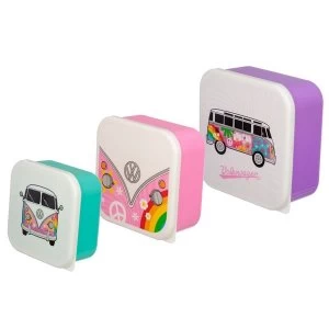 Set of 3 Lunch Boxes - Summer Love Volkswagen VW T1 Camper Bus M/L/XL