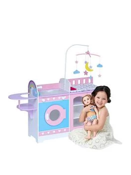 Teamson Kids Olivia'S Little World - Olivia'S Classic 6 In 1 Baby Doll Changing Station With Storage - Pink / Purple