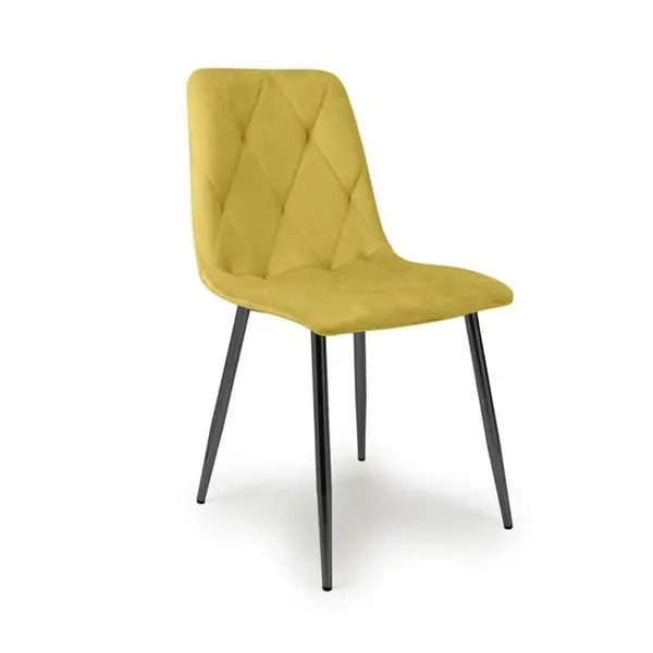 Shankar Vernon Brushed Velvet Mustard Dining Chairs - Yellow 564384