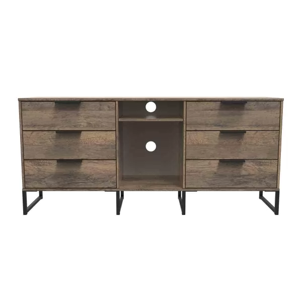 Welcome Furniture Ready Assembled Hong Kong G 6 Drawer Sideboard In Vintage Oak