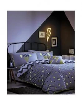 Appletree Hero Glow in The Dark Duvet Cover Set - Single, Silver