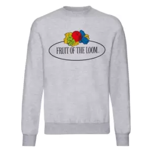 Fruit of the Loom Mens Vintage Big Logo Set-in Sweatshirt (XL) (Grey Heather)