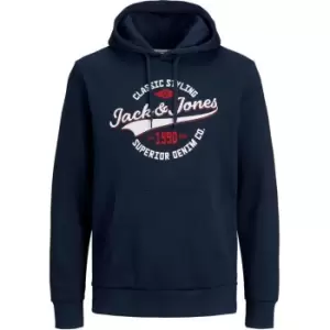 Jack and Jones Logo Hood Sweat - Blue