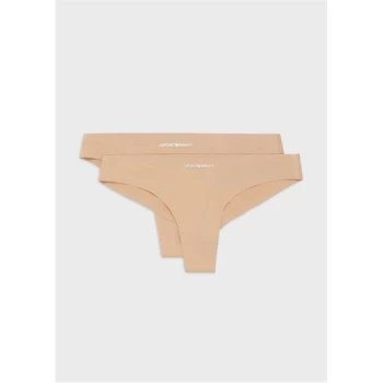 Emporio Armani 2 Pack Brazilian Briefs Pink/Nude Size L Women