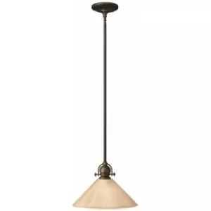 Loops - 1 Bulb Ceiling Pendant Light Fitting Olde Bronze LED E27 60W Bulb