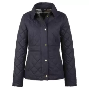 Barbour Womens Jemima Quilted Jacket Midnight/Rosewood Tartan 16