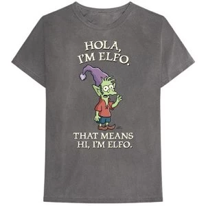 Disenchantment - Hola I'm Elfo Unisex Medium T-Shirt - Grey