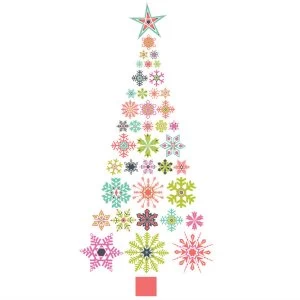 Fine Decor Wall Pops Snowflake Christmas Tree Large Wall Sticker