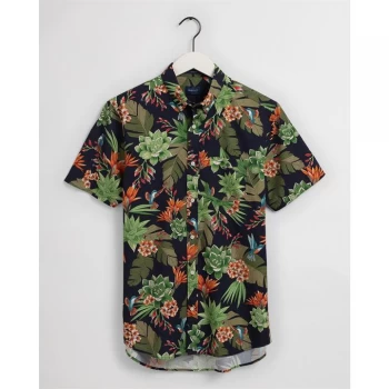 Gant Hum Garden Short Sleeve Shirt - Navy 433