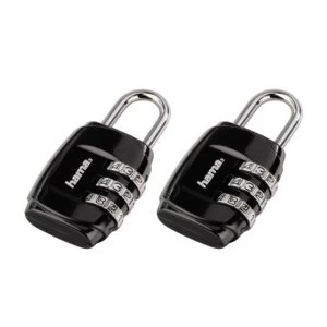 Hama Combination Luggage Lock, Set of 2, Black