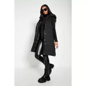 I Saw It First Hooded Padded Gilet - Black