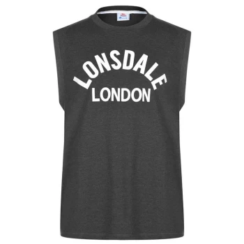 Lonsdale Box Tank Vest Mens - Charcoal