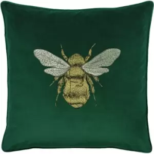 Paoletti Hortus Bee Cushion Cover (50cm x 50cm) (Emerald Green)