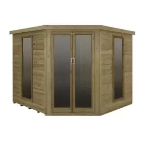 Forest Garden 8X8 Apex Tongue & Groove Summer House Natural Timber