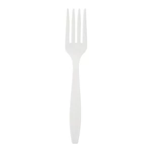 Plastic Fork Pack 100 White