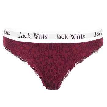 Jack Wills Granforth Lace Knickers - Damson