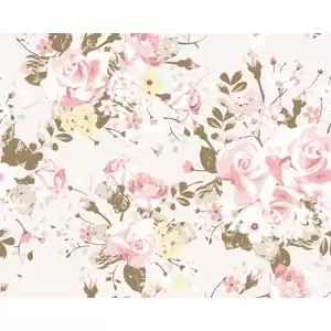 Origin Murals Vintage Rose Pattern Pink Wall Mural - 3.5 x 2.8m