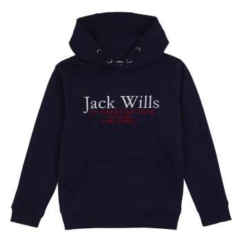 Jack Wills Kids Batsford Logo Script Hoodie - Blue