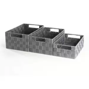 Nylon Storage Baskets - 3 Pack Grey Grey - Pukkr