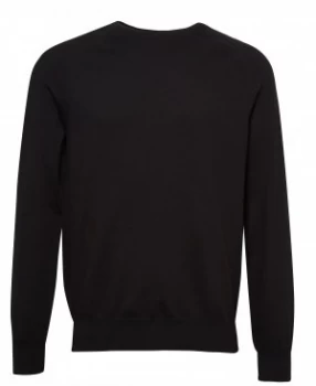 Mens French Connection Stretch Cotton Crew Neck Jumper Black