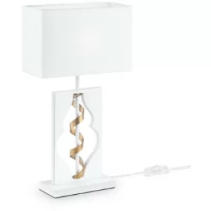 Intreccio Table Lamp White with Gold, 1 Light, E14