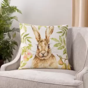 Grove Hare Cushion Natural, Natural / 43 x 43cm / Polyester Filled