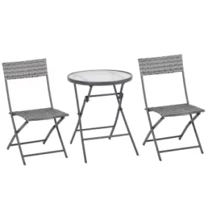 Outsunny 3pc Wicker Foldable Patio Bistro Set