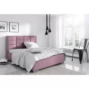 Bulia Bed Single Plush Velvet Pink