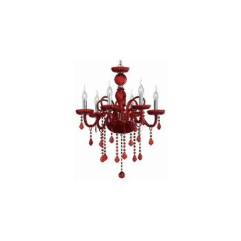 Ideal Lux Giudecca - 6 Light Chandelier Red Finish, E14