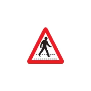 Pedestrian Crossing Wall-fix Class 2 Reflective Aluminium Sign - 680 X 600MM