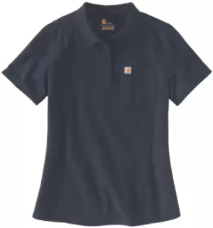 Carhartt Short Sleeve Ladies Polo Shirt, blue, Size S for Women, blue, Size S for Women