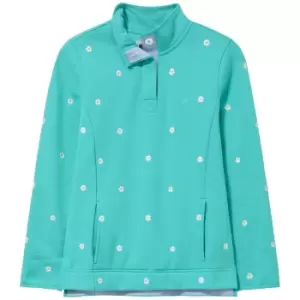 Crew Clothing Womens Half Button Sweater Aqua 14