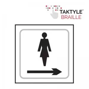 Ladies Graphic Arrow Right&rsquo; Sign; Self Adhesive Taktyle;