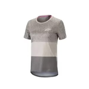 Alpinestars Womens Stella Alps 8.0 Short Sleeve Jersey in Mild Grey Anthracite