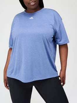 adidas Plus Size Training HEAT.RDY 3-Stripes T-Shirt - Violet, Violet, Size 4X, Women