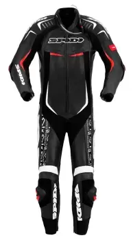 Spidi Track Wind Replica Evo One Piece Motorcycle Leather Suit, black-white, Size 48, black-white, Size 48