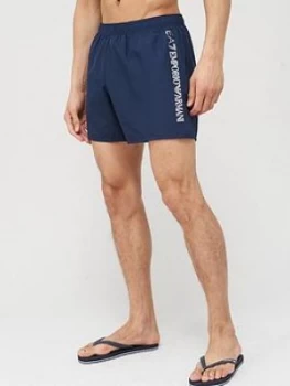 Emporio Armani EA7 Silver Logo Swim Shorts Navy Size XS Men