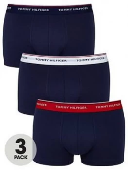 Tommy Hilfiger Three Pack Hipster Trunks - Black, Navy, Size S, Men