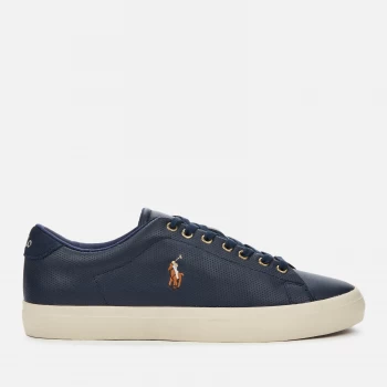 Polo Ralph Lauren Mens Longwood Perforated Leather Low Top Trainers - Newport Navy - UK 7